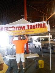 Jack setting up to pour homebrew at the Craft Beer Festival